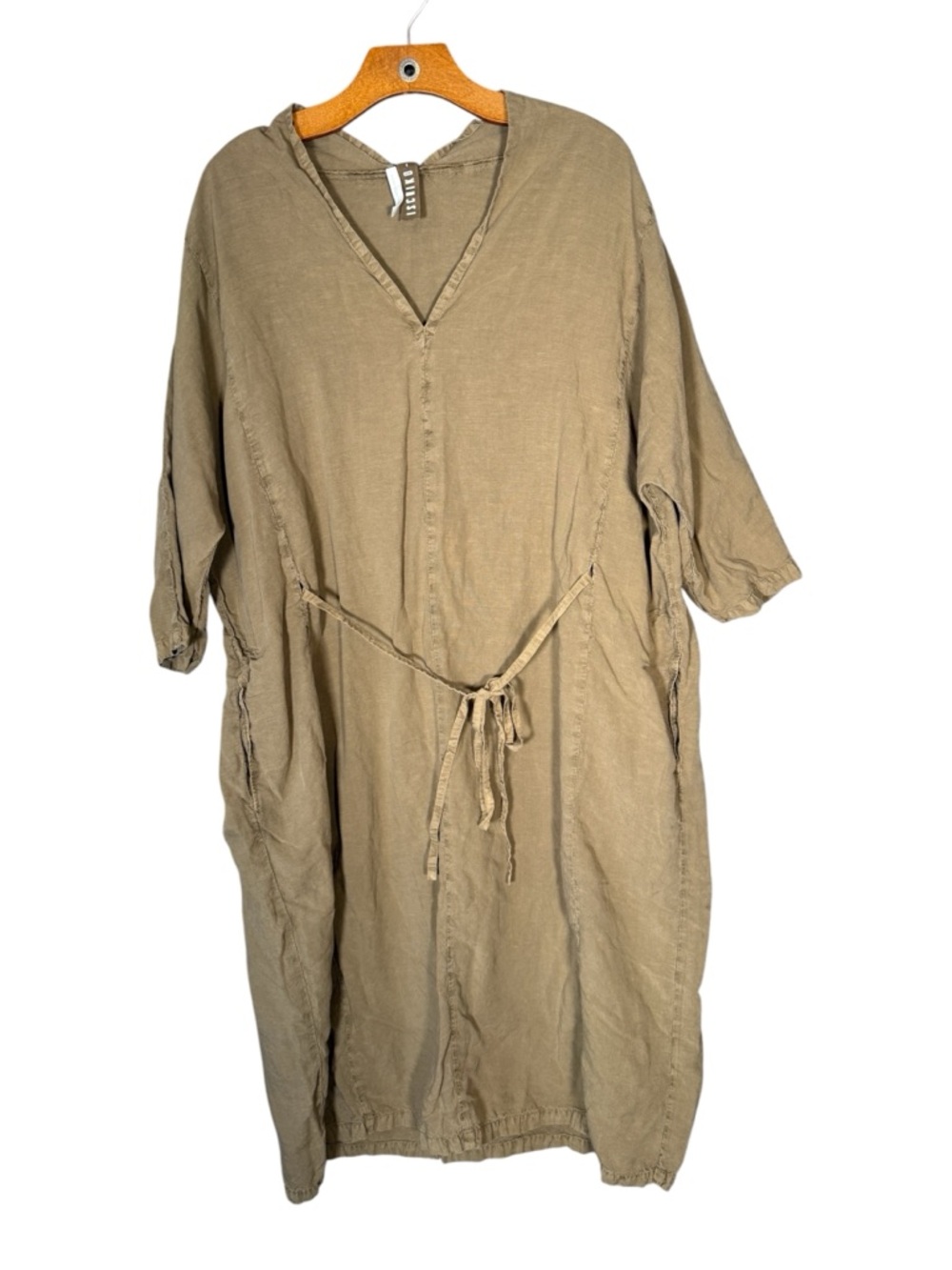 OSKA Ischiko Linen Lyocell Lagenlook Oversized Midi Dress Earthy Oversize 1=US 6